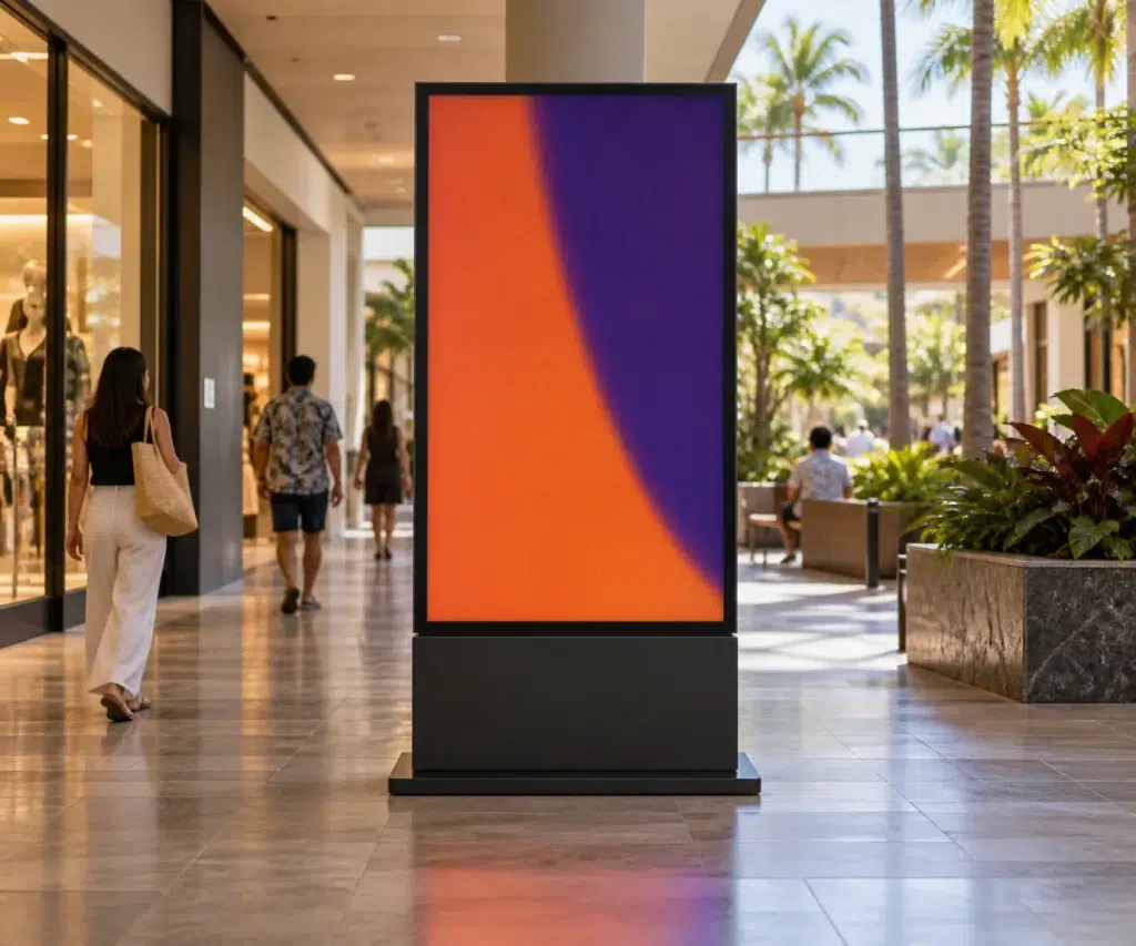 Illustrative indoor digital display concept inspired by Honolulu, HI