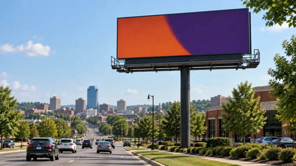 Illustrative roadside billboard concept inspired by Lexington, KY