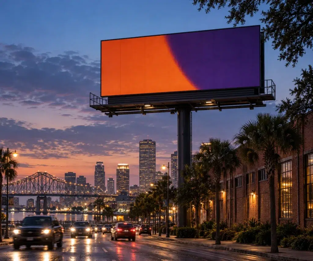 Illustrative Digital Billboard concept inspired by New Orleans, LA