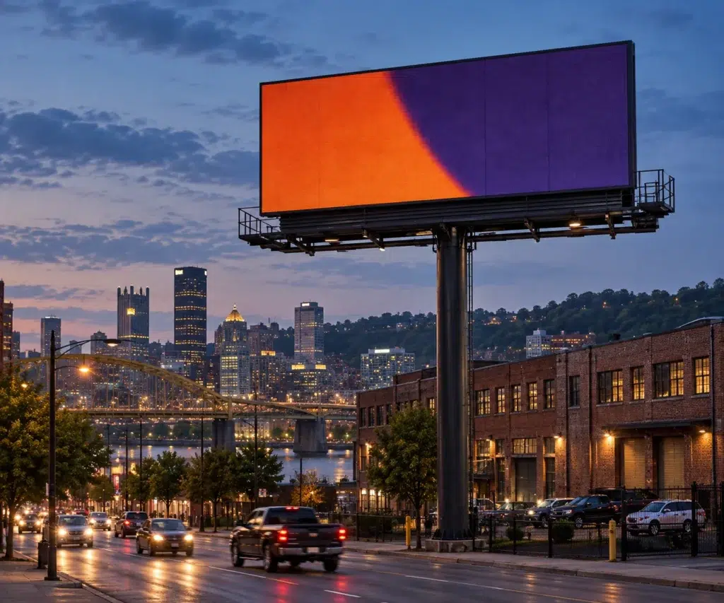Illustrative Digital Billboard concept inspired by Pittsburgh, PA
